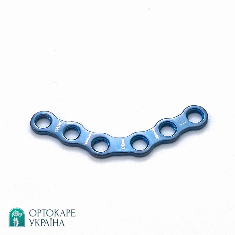 Пластина для реконструкція нижньої щелепи BMR 3+3 отвори, ліва 1,5 мм